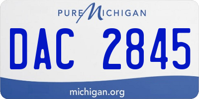 MI license plate DAC2845