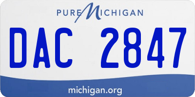 MI license plate DAC2847