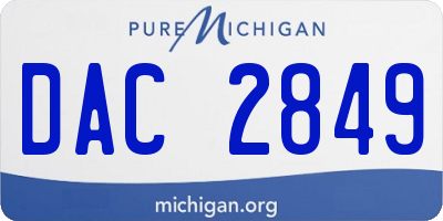 MI license plate DAC2849