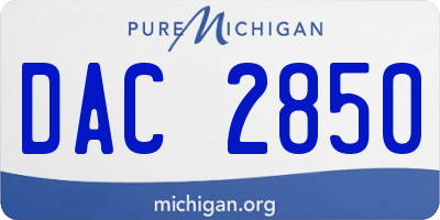MI license plate DAC2850