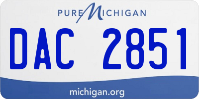 MI license plate DAC2851