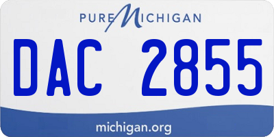 MI license plate DAC2855