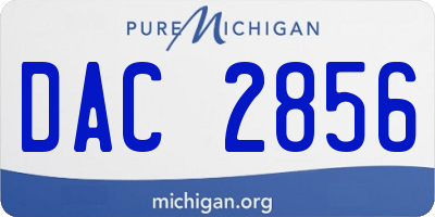 MI license plate DAC2856