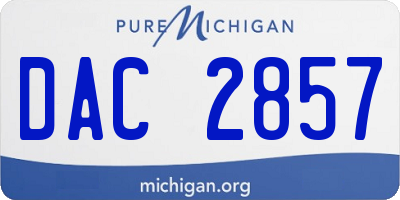 MI license plate DAC2857