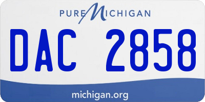 MI license plate DAC2858