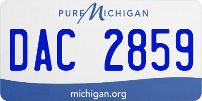 MI license plate DAC2859