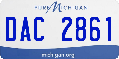 MI license plate DAC2861