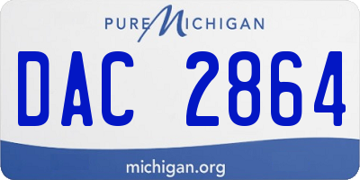 MI license plate DAC2864