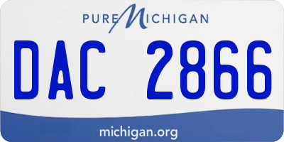 MI license plate DAC2866