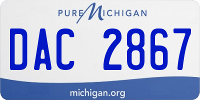 MI license plate DAC2867