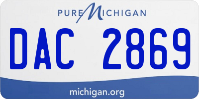 MI license plate DAC2869