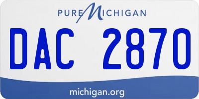 MI license plate DAC2870