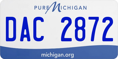 MI license plate DAC2872