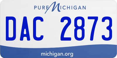 MI license plate DAC2873