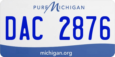 MI license plate DAC2876