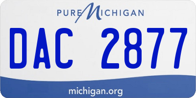 MI license plate DAC2877