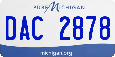 MI license plate DAC2878