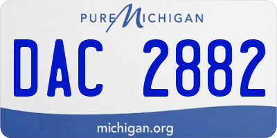 MI license plate DAC2882