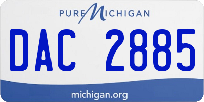 MI license plate DAC2885