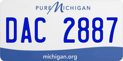 MI license plate DAC2887