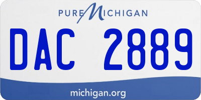 MI license plate DAC2889