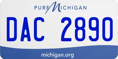 MI license plate DAC2890