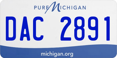 MI license plate DAC2891