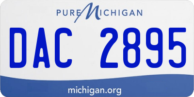 MI license plate DAC2895