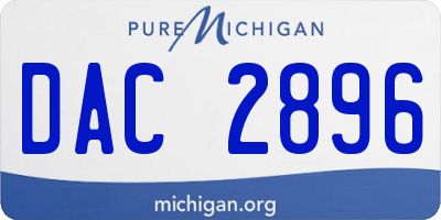 MI license plate DAC2896