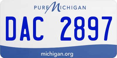 MI license plate DAC2897