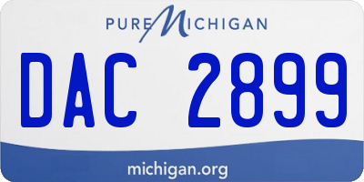 MI license plate DAC2899