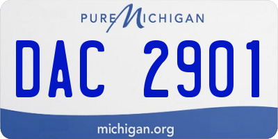 MI license plate DAC2901