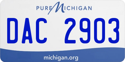 MI license plate DAC2903