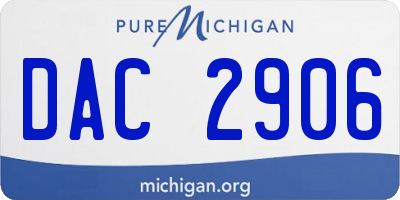 MI license plate DAC2906