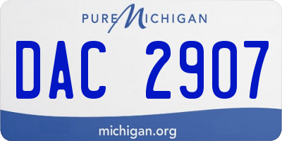 MI license plate DAC2907