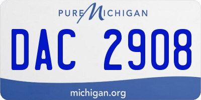 MI license plate DAC2908
