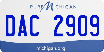 MI license plate DAC2909