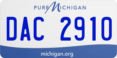 MI license plate DAC2910