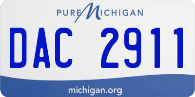 MI license plate DAC2911