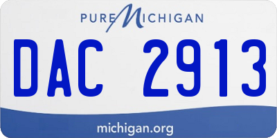 MI license plate DAC2913