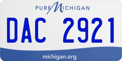 MI license plate DAC2921