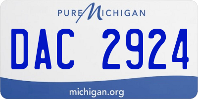 MI license plate DAC2924