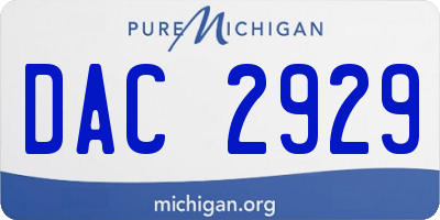 MI license plate DAC2929
