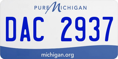 MI license plate DAC2937