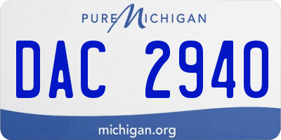 MI license plate DAC2940