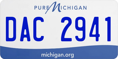 MI license plate DAC2941