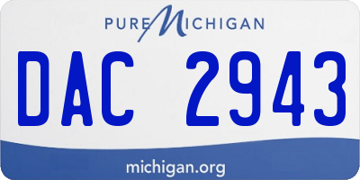 MI license plate DAC2943