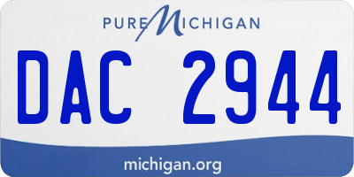 MI license plate DAC2944