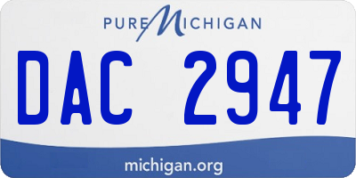 MI license plate DAC2947