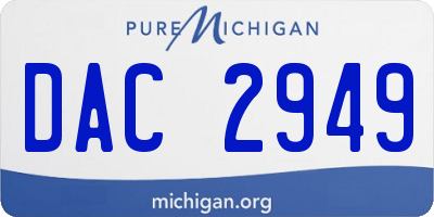MI license plate DAC2949